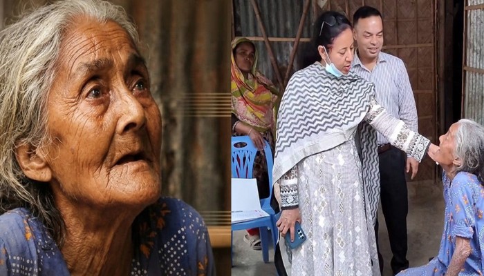 ৭০ বছর বয়সী এক বৃদ্ধার পাশে দাঁড়ালেন জেলা প্রশাসক